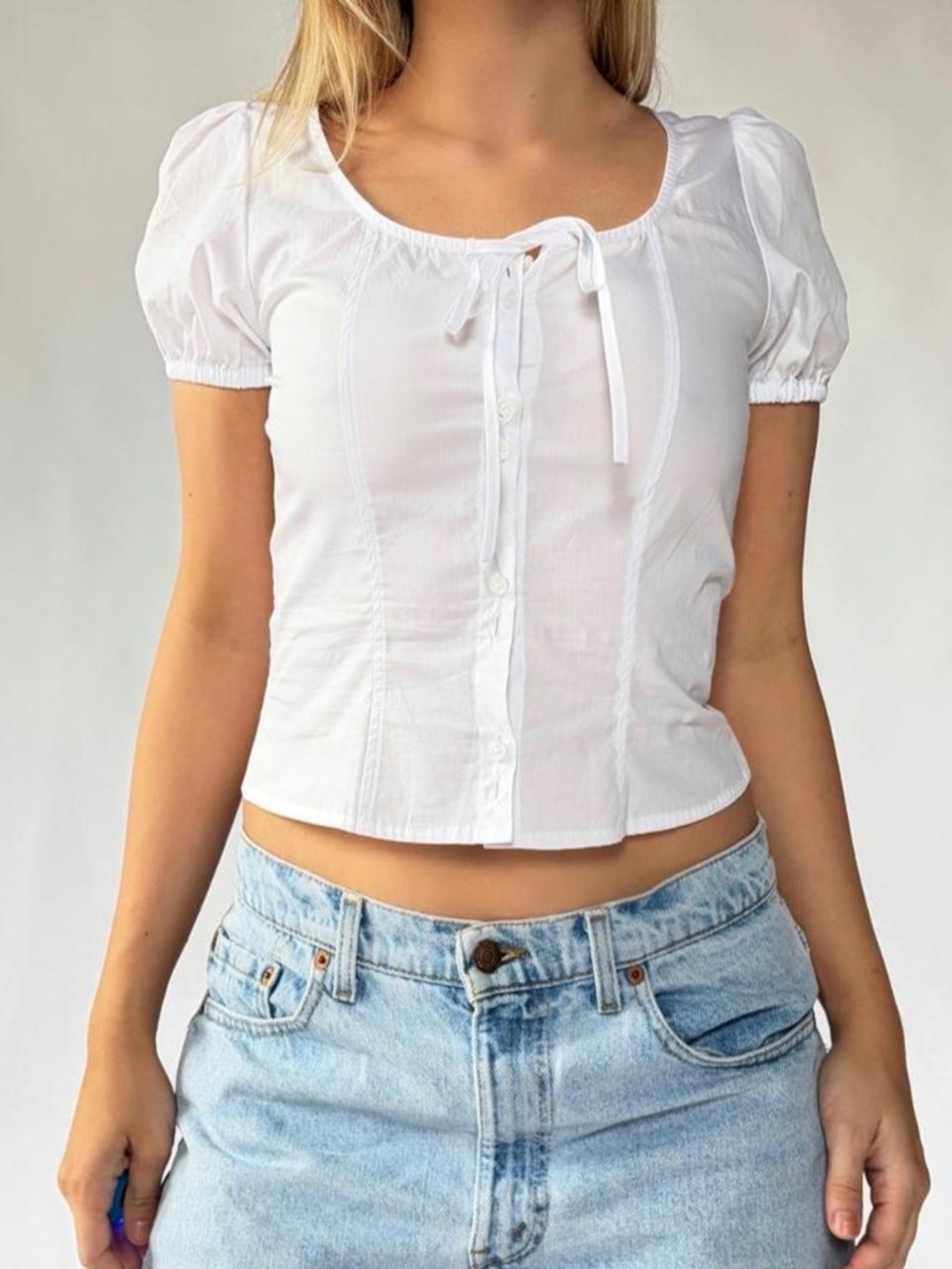 H&M White Cotton Blouse Small
